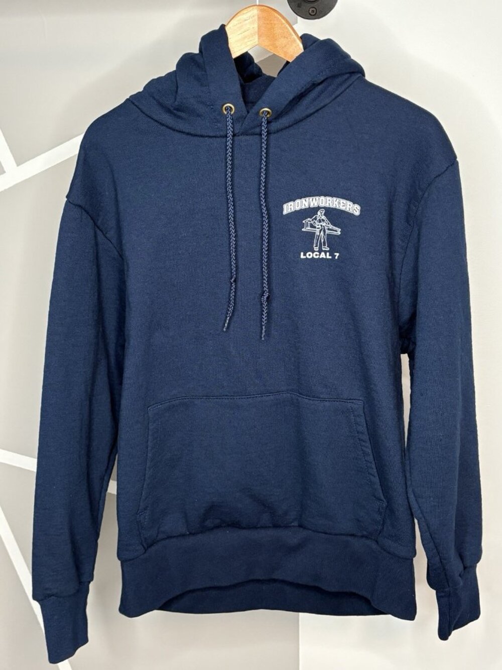 Camber Ironworkers Union Thermal Waffle Lined Hoodie Men’s M Heavyweight Blue